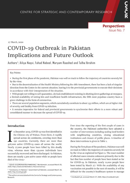 Corona virus, Pakistan, 