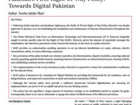 Pakistan’s First Right Of Way Policy: Towards Digital Pakistan