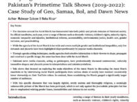 Analysing Discourse around Aurat Marches in Pakistan’s Primetime Talk Shows (2019-2022) Case Study of Geo, Samaa, Bol, and Dawn News
